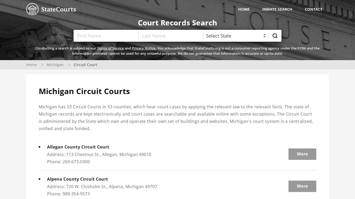 Michigan Circuit Courts - StateCourts