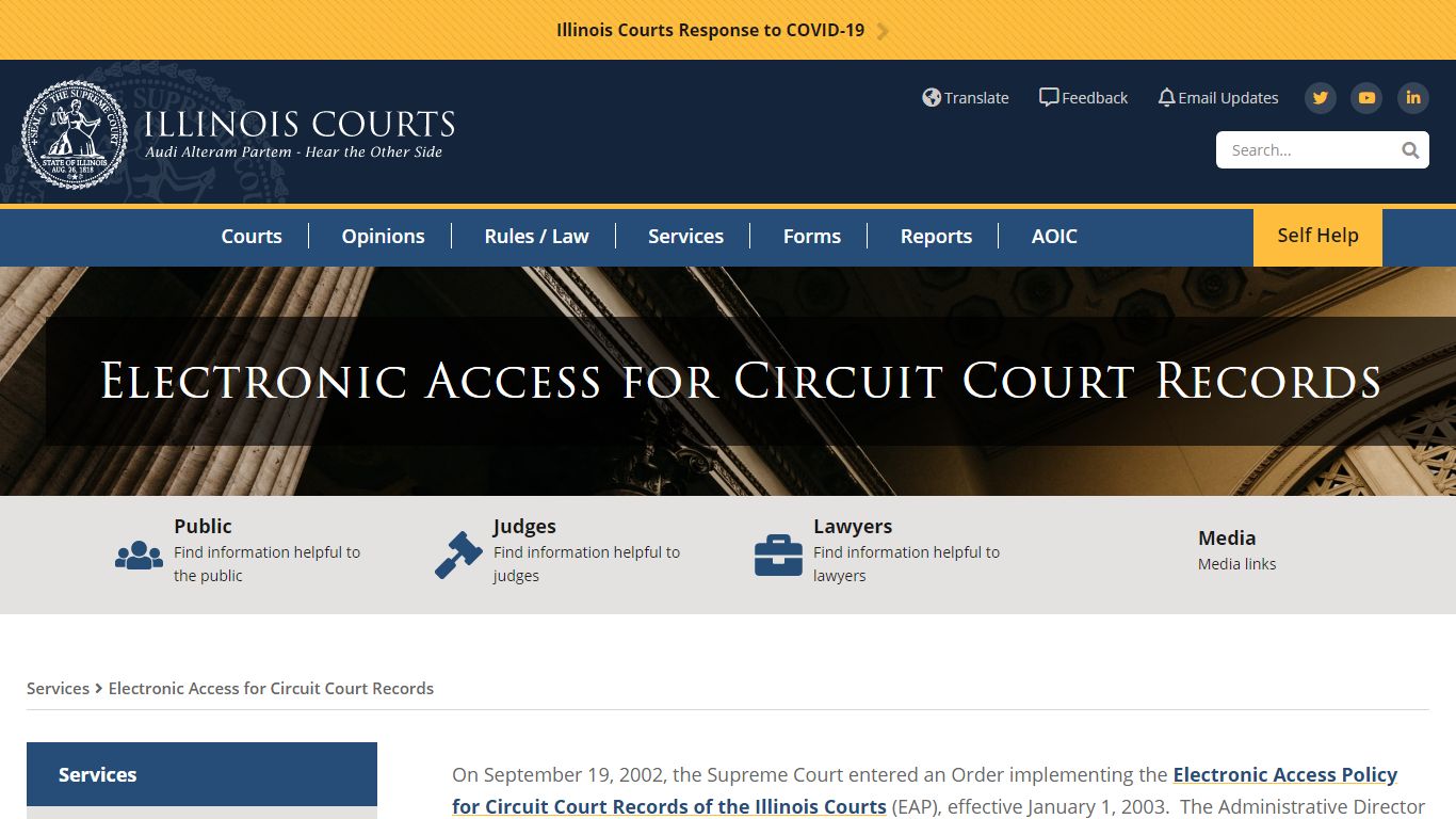 Electronic Access for Circuit Court Records | Illinois Courts